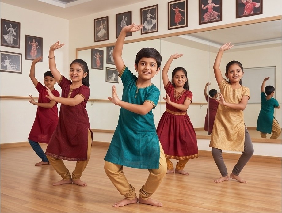 Dance class students practicing movement