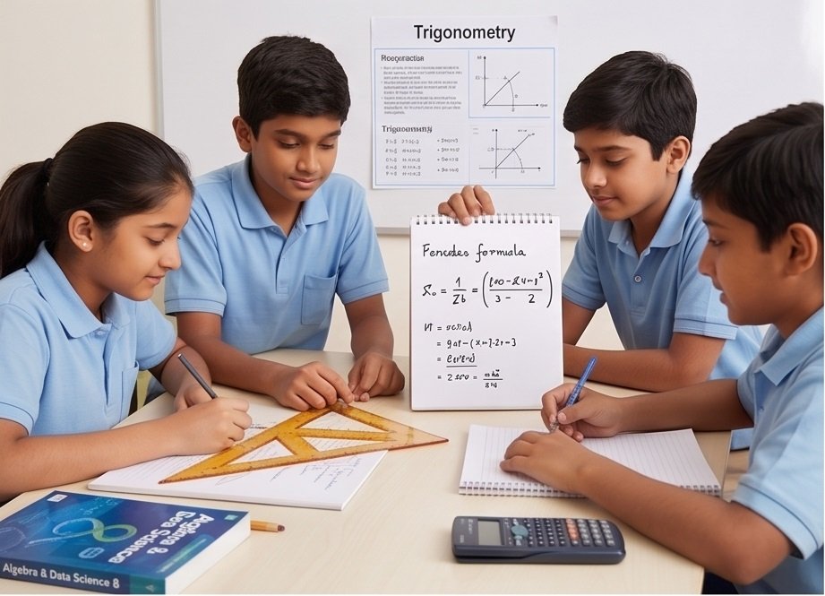 6th to 8th students studying in class