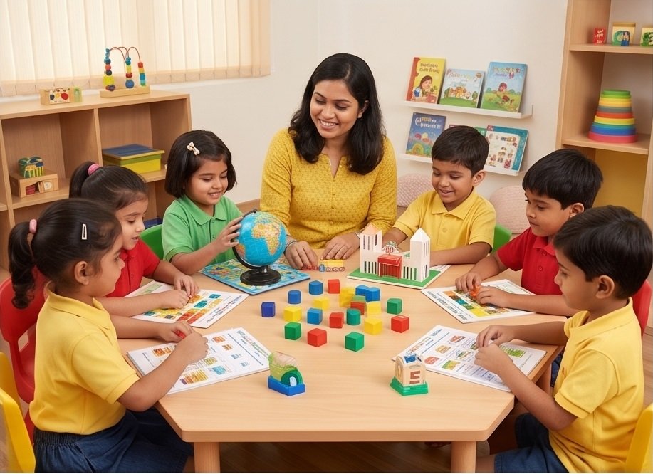 1st to 5th class students learning basics