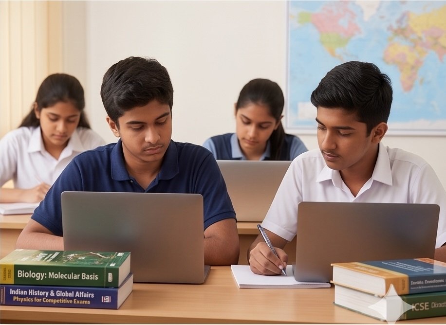 9th and 10th students preparing for boards
