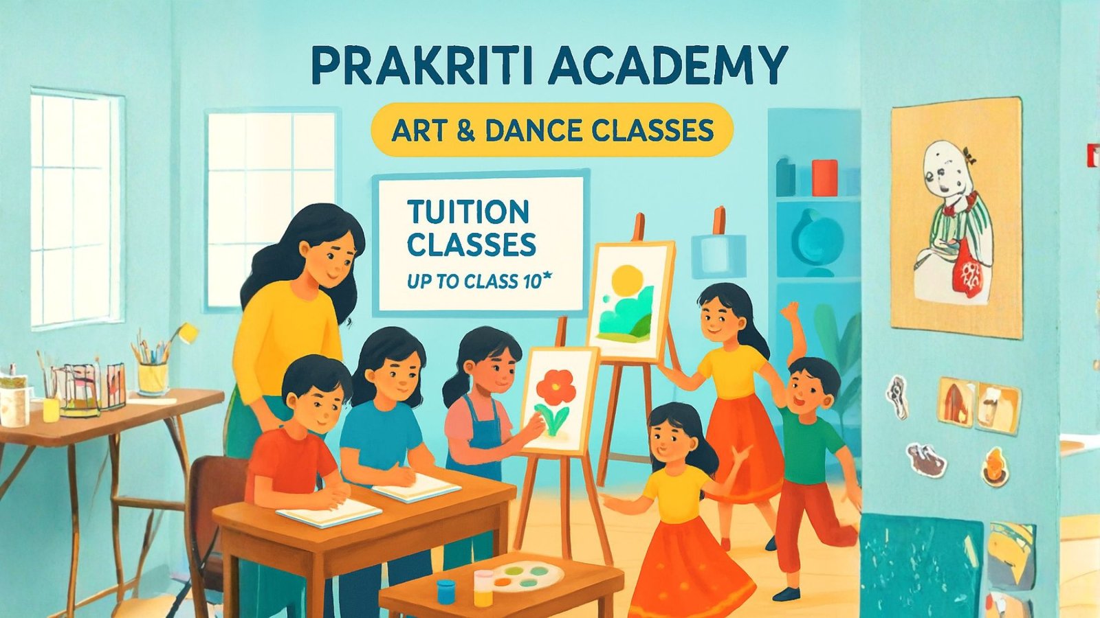 Students studying with guidance at PraKriti Academy